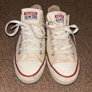 Converse All Star Cream High-Top Sneakers (Size 7, Women)